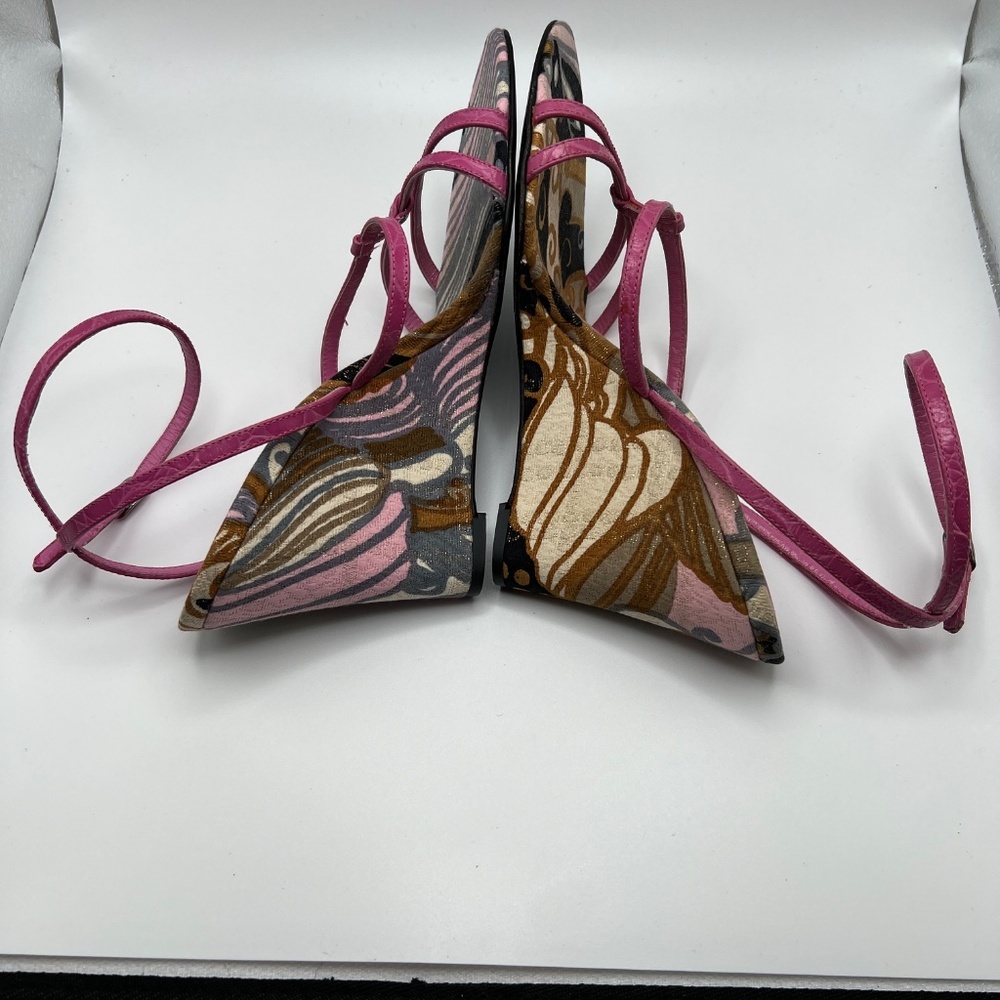 Dolce & Gabbana wedge sandal Pink Leather Strap Wedge Size 36 - Picture 4 of 14
